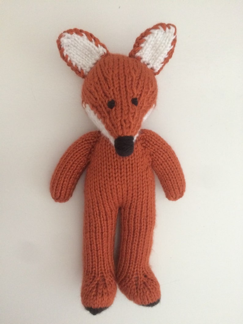 Handmade Knitted Fox Nursery Fox Stuffed Toy Woodland Soft Fox Toy Baby Shower Gift image 2