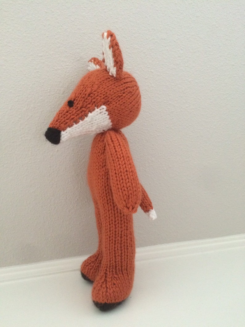 Handmade Knitted Fox Nursery Fox Stuffed Toy Woodland Soft Fox Toy Baby Shower Gift image 10