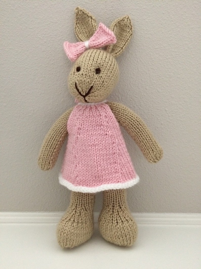 Handmade Knitted Stuffed Bunny in Dress - Soft Toy Rabbit - Etsy