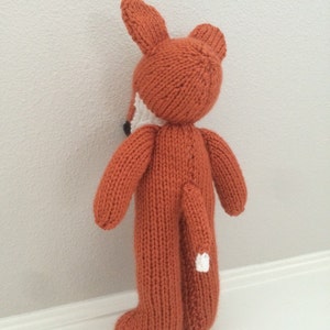 Handmade Knitted Fox Nursery Fox Stuffed Toy Woodland Soft Fox Toy Baby Shower Gift image 5