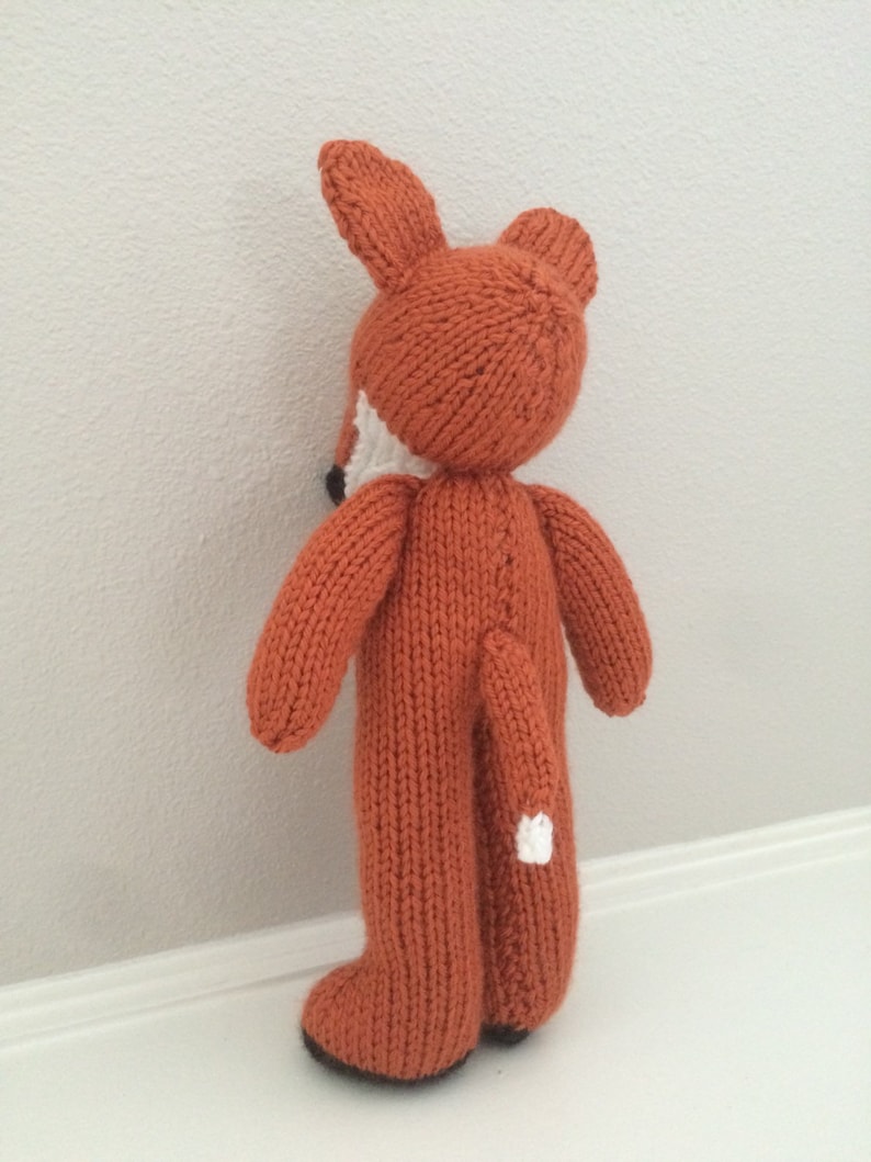 Handmade Knitted Fox Nursery Fox Stuffed Toy Woodland Soft Fox Toy Baby Shower Gift image 5