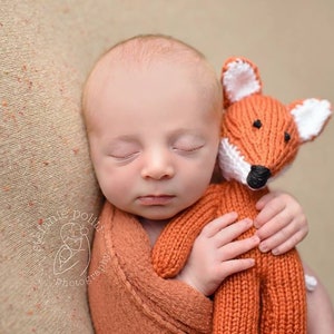 Handmade Knitted Fox Nursery Fox Stuffed Toy Woodland Soft Fox Toy Baby Shower Gift image 9