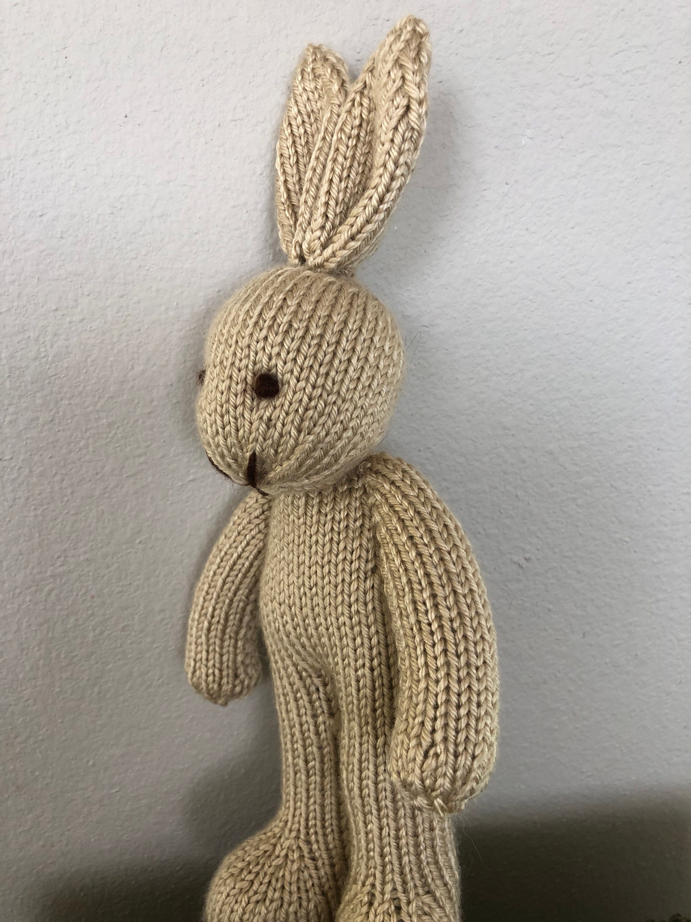 Handmade Knitted Stuffed Bunny in Dress - Soft Toy Rabbit - Etsy