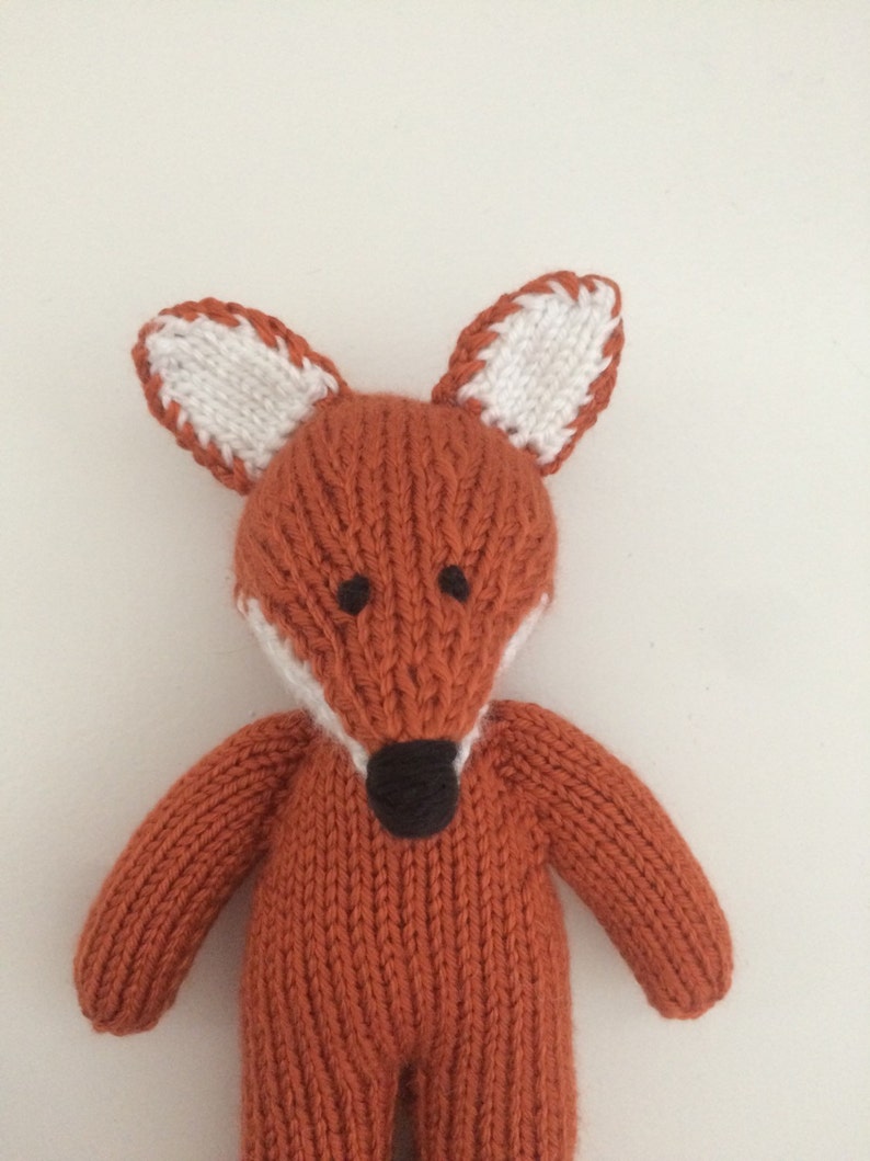 Handmade Knitted Fox Nursery Fox Stuffed Toy Woodland Soft Fox Toy Baby Shower Gift image 3