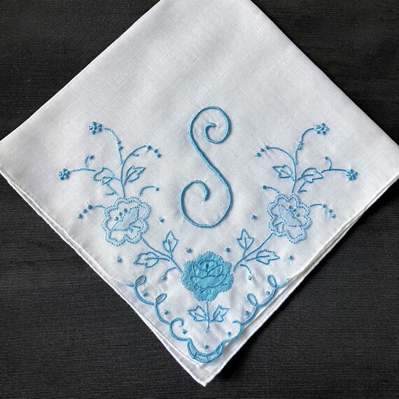 Handkerchief Letter M P H S A B G F L or R Initia… - image 1