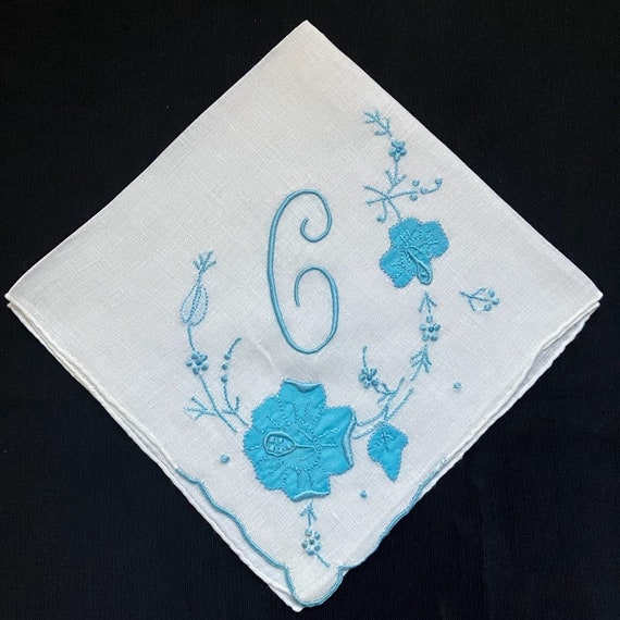 Handkerchief Letter M P H S A B G F L or R Initia… - image 3