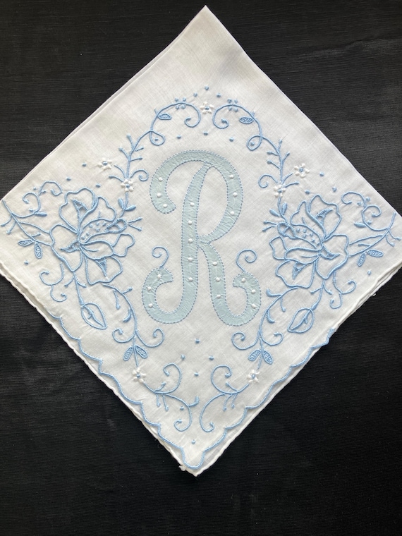 Handkerchief Monogrammed Initial Letter | Wedding… - image 7
