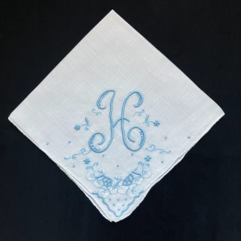 Bridal Handkerchief, Embroidered Hankies Bride, Vintage Handkerchiefs, Ladies Hanky Wedding Hankerchief L K N G D R B S E or J Gift Letter H