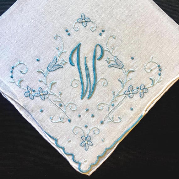 Something Old New Borrowed Blue Bride Wedding Handkerchief Gift