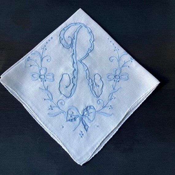 Handkerchief Letter M P H S A B G F L or R Initia… - image 8