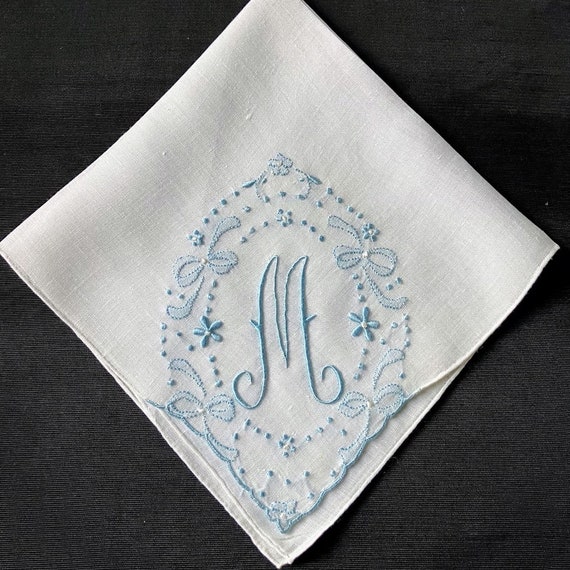 Handkerchief Letter M P H S A B G F L or R Initia… - image 5