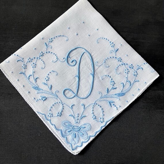 Handkerchief Letter M P H S A B G F L or R Initia… - image 2