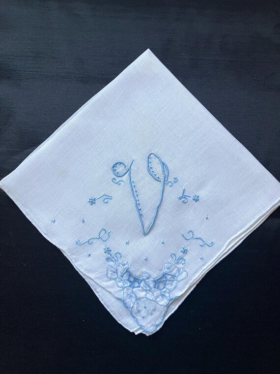 Handkerchief Monogrammed Initial Letter | Wedding… - image 9