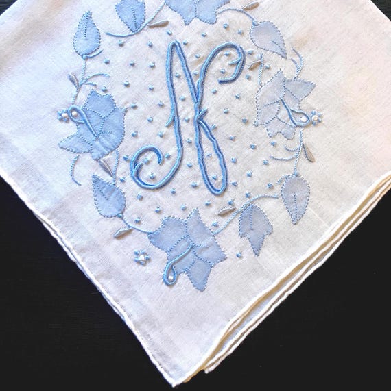 Handkerchief Wedding Something Blue Old Borrowed Gift Vintage Hanky Gift for Bride Mother