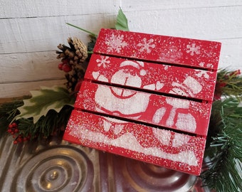 Santa Decorations, Christmas Boxes for Gifts, Christmas Box Decor, Holiday Box, Hand Painted Small Wooden Gift Box, Decorated Boxes