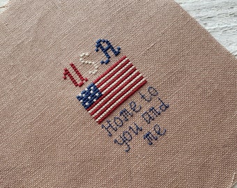 PDF Pattern / USA Digital Cross Stitch Pattern, Summer Cross Stitch, Patriotic Cross Stitch Pattern, Embroidery Pattern, Small Cross Stitch