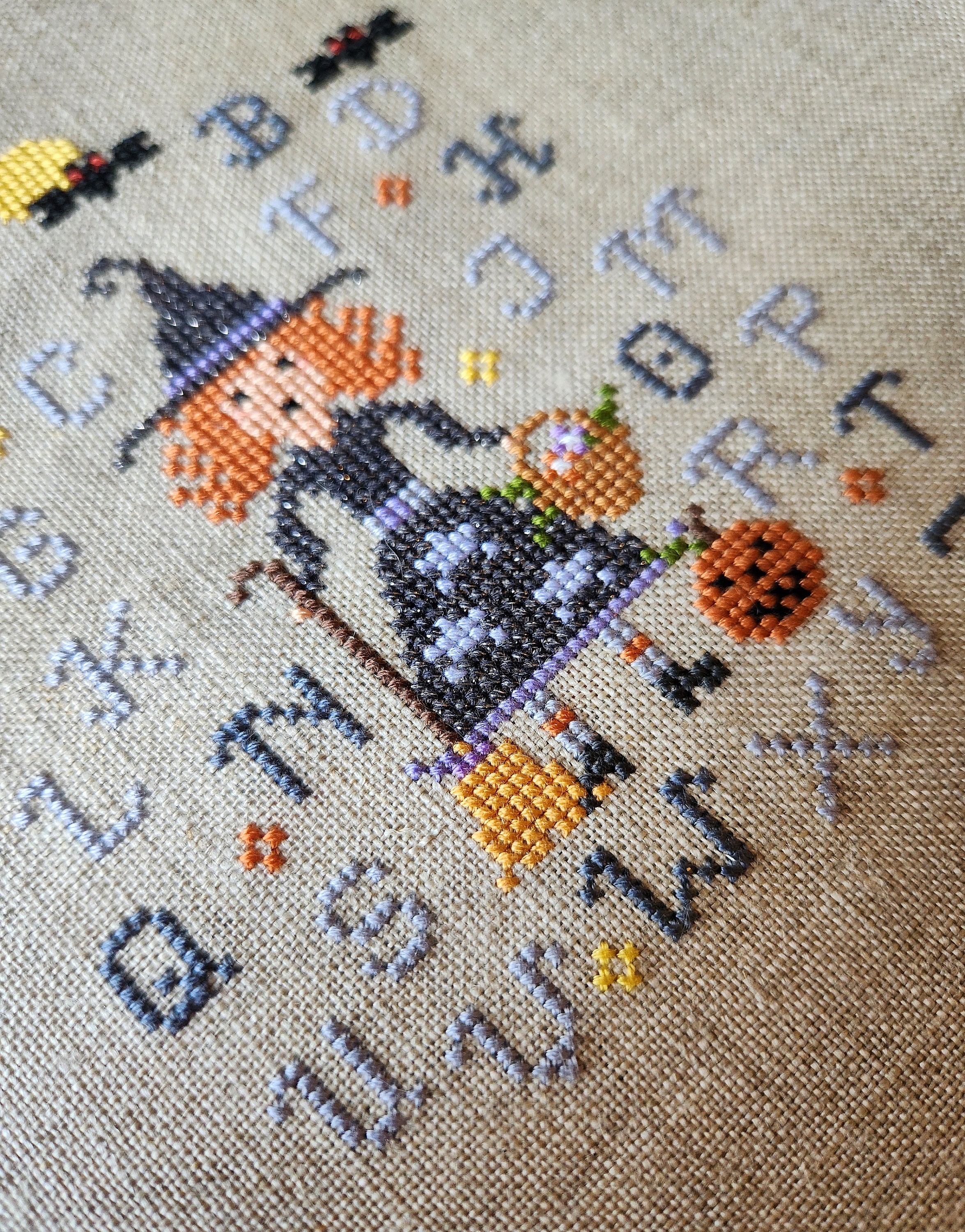 Sampler Witch PDF Cross Stitch Pattern, Halloween X Stitch Chart ...
