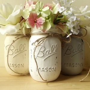 Rustic Home Decorations // Rustic Country Home Decor // Decorative Mason Jars // Cottage Chic Decor // Cute Home Decor // Distressed Decor image 1