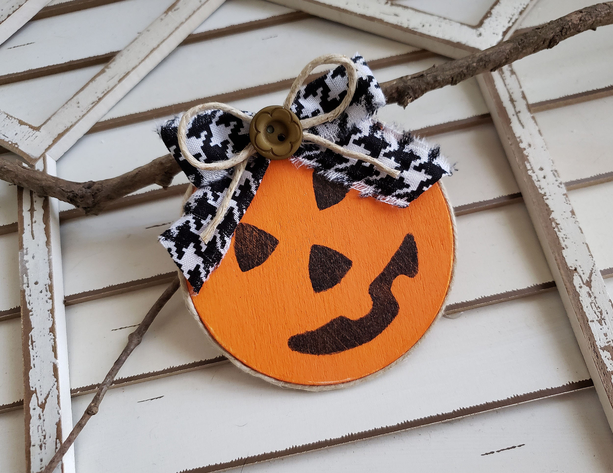 Halloween Ornaments for Tree Hand Painted Wooden Ornament Etsy UK