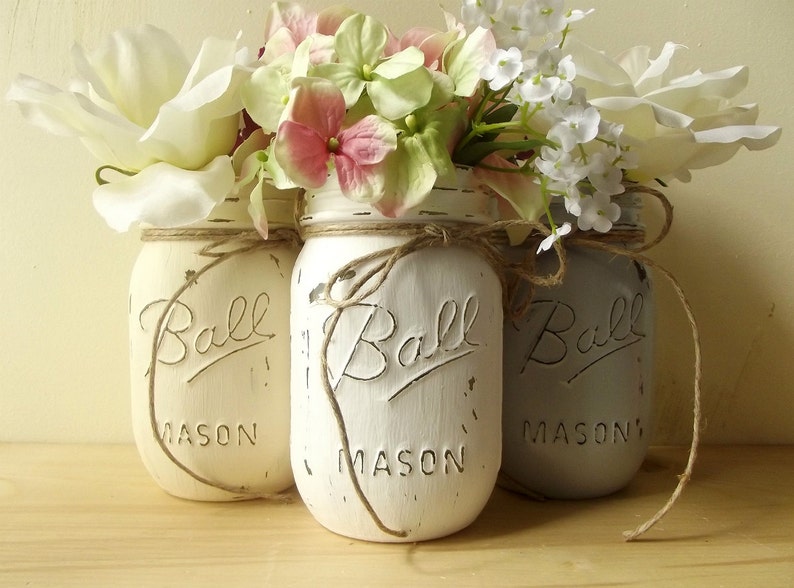 Rustic Home Decorations // Rustic Country Home Decor // Decorative Mason Jars // Cottage Chic Decor // Cute Home Decor // Distressed Decor image 5