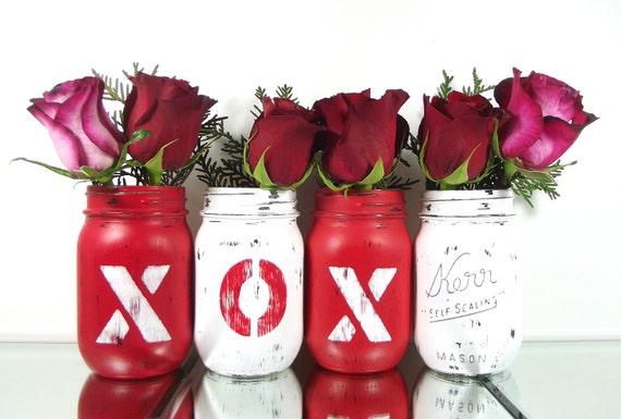 Valentines Day Decor Mason Jar Home Decor Festive Home Etsy