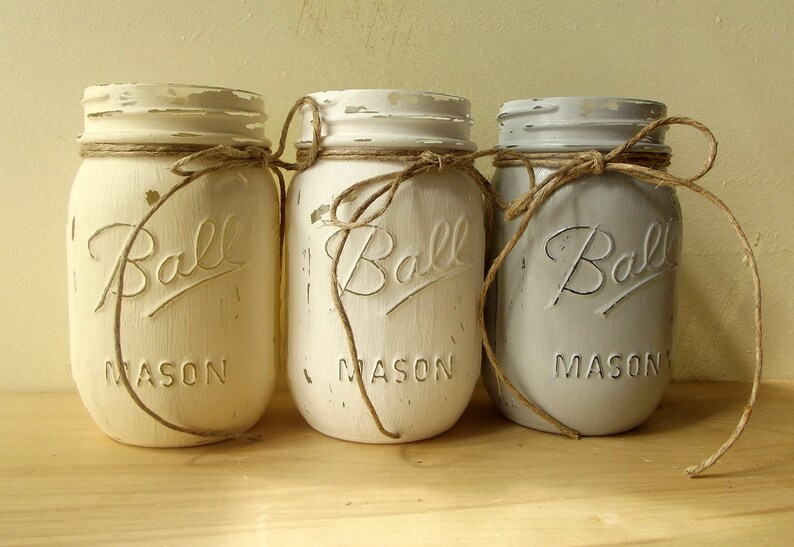 Rustic Home Decorations // Rustic Country Home Decor // Decorative Mason Jars // Cottage Chic Decor // Cute Home Decor // Distressed Decor image 2