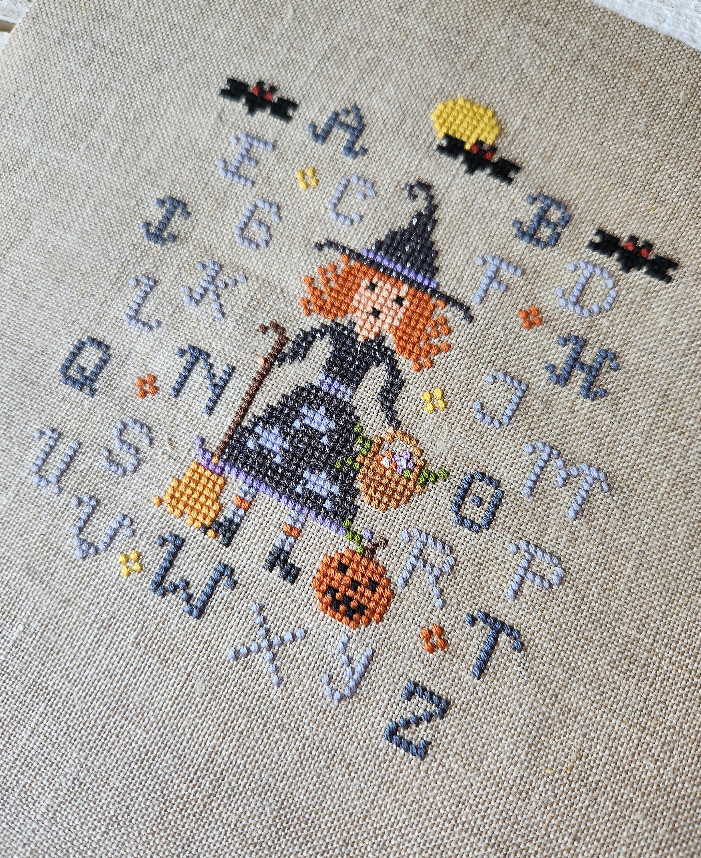 Sampler Witch PDF Cross Stitch Pattern, Halloween X Stitch Chart ...