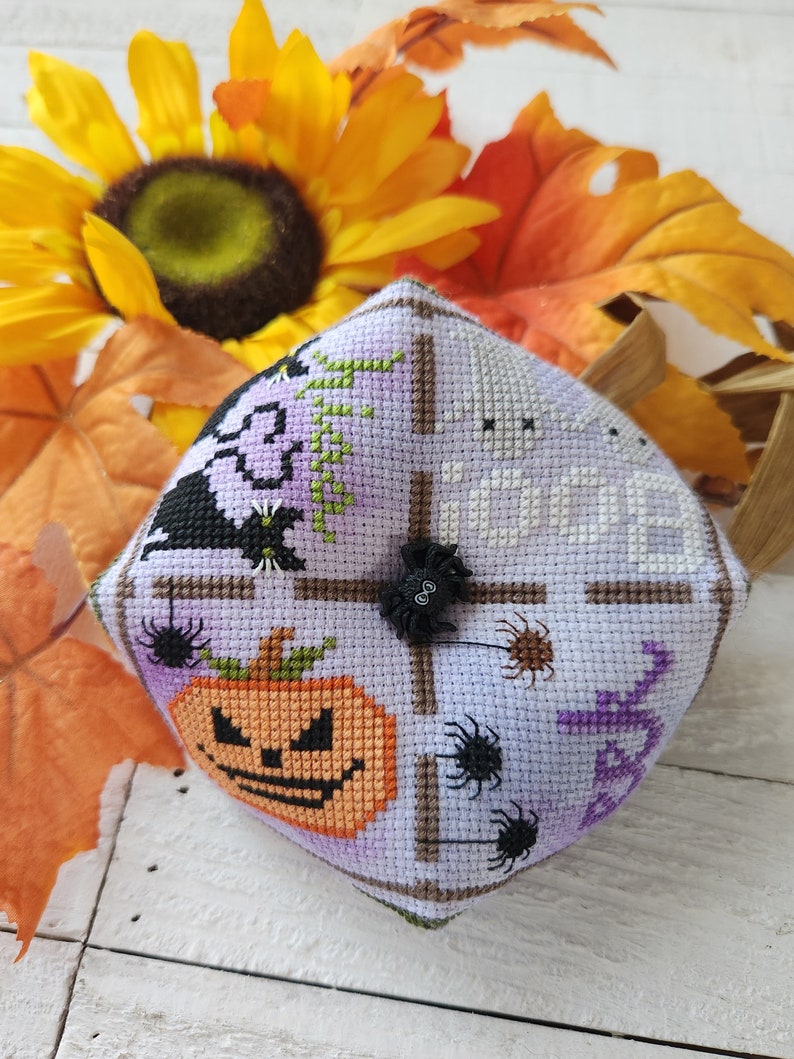 Halloween Biscornu Cross Stitch Chart, Counted Cross Stitch Pattern, Fall X Stitch Chart, Pumpkin Cross Stitch, Ghost X Stitch / PDF Pattern image 9