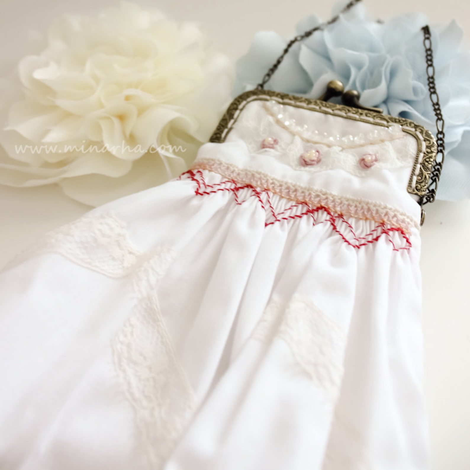 Dress Frame Purse Shabby Style chic style Gadget White Etsy