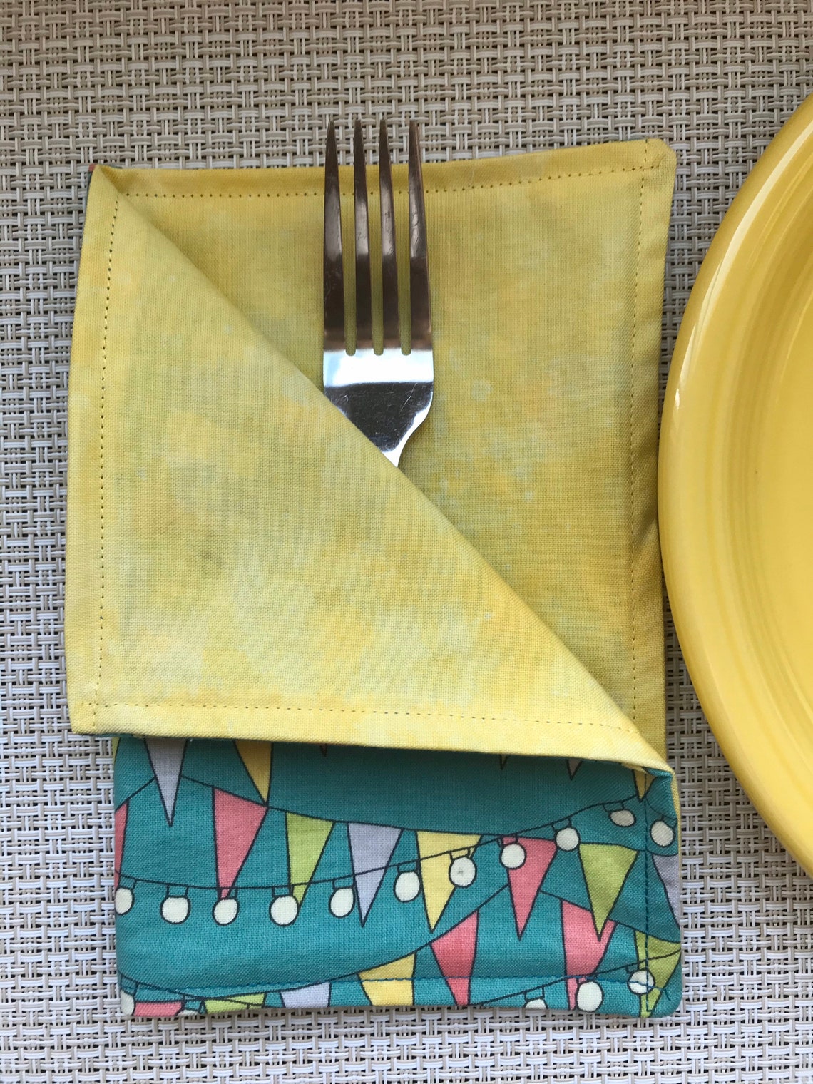Hand Sewn Reversible Cloth Napkins Set of 4 Multicolored Etsy