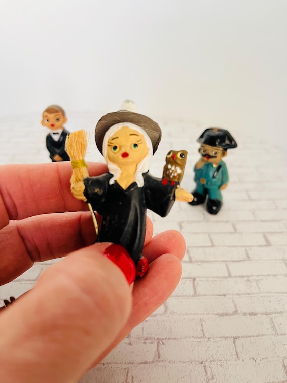 Lot of 8 Vintage Spanish Terracotta Mud People Mix of Villagers