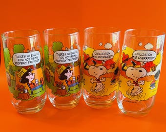 1983 Camp Snoopy McDonald's Glass: Vintage Peanuts Lucy or Snoopy Tumbler