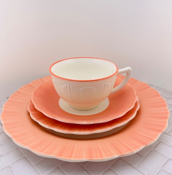 Vintage MacBeth-Evans Cremax Bordette Ruffled Edge pastel dishes - individual pieces