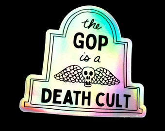 Holographic Anti-Republican Sticker, Democratic Socialist Sticker, Antifa Gift