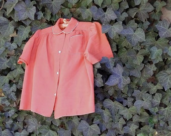 Vintage Peter-Pan Collar Pajama Top