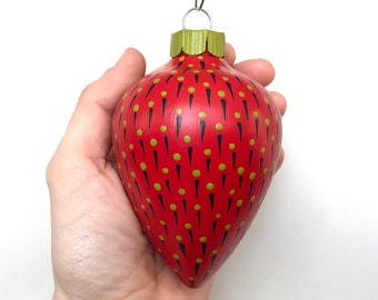 Hand Painted Purple White /& Red Tree Ornament Abstract Colorful Christmas Teardrop 1980/'s Inspired Colors