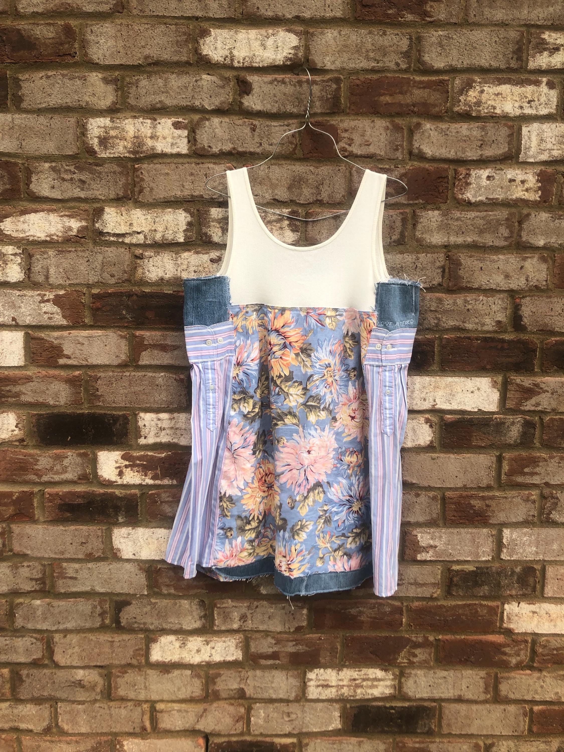 Upcycled Summer Patchwork Boho Dress 1017
