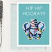 Hip Hip Hooray Funny X-Ray Greeting Card; Medical Humor Notecard; Stationery with Kate Waddell artwork