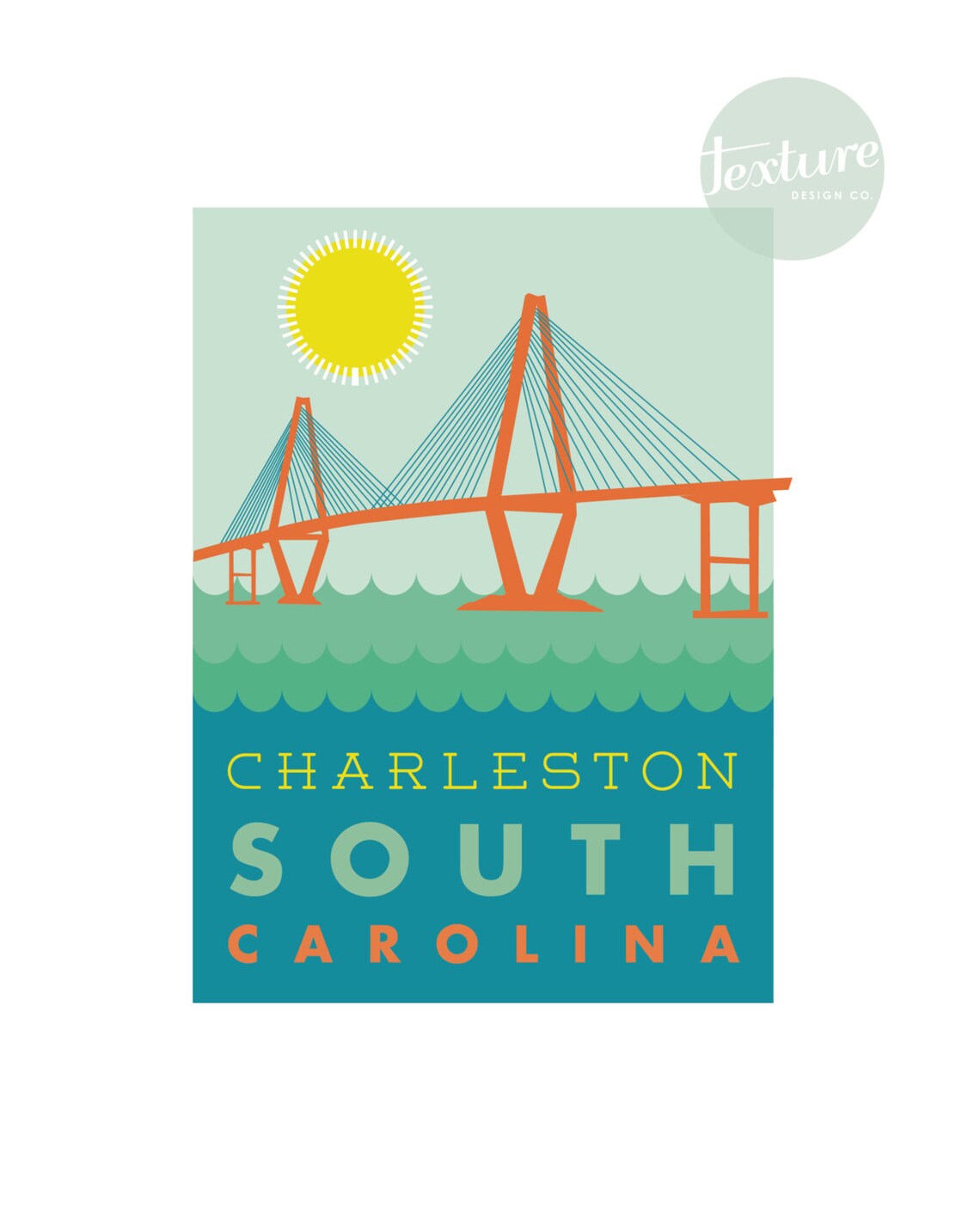 Charleston Ravenel Bridge Graphic Print Charleston SC Art Etsy