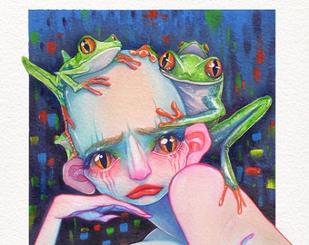 Sorry What I Was Thinking About Frogs (high quality art print)