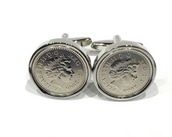 Premium 2011 American Dime for a 7th Birthday or Anniversary Cufflinks