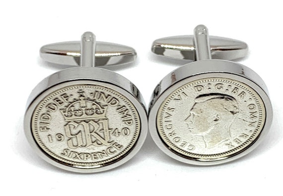 Premium 1940 Sixpence Cufflinks for a 83rd birthday.  83rd Birthday, Gift for Dad HT Thinking Of You,  Special Friend, Mum, Dad, Loved One