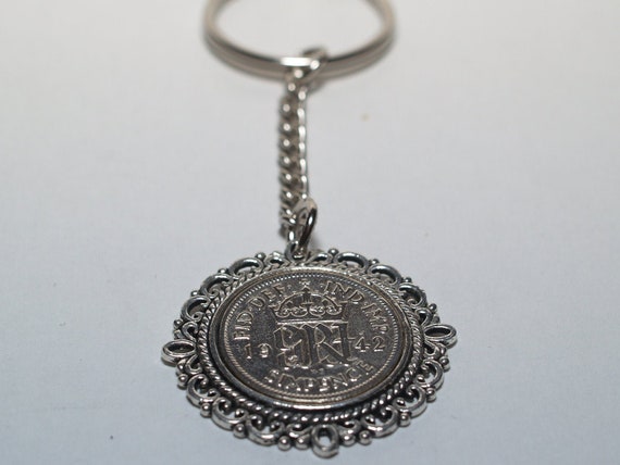 Fancy Pendant 1964 Lucky sixpence 61st Birthday on a keychain 61st birthday gift for her Thinking Of You,  Special Friend, Mum, Dad