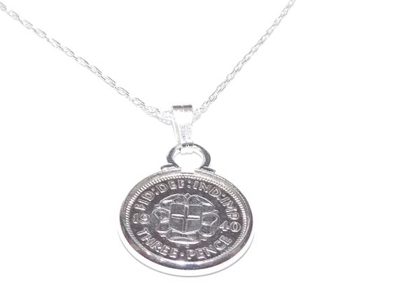 1940 85th Birthday / Anniversary Threepence coin pendant plus 18inch SS chain gift 85th birthday gift for her Thinking Of You, Mum Dad