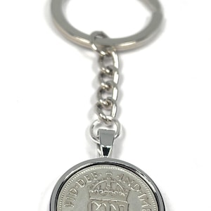 1942 83rd Birthday Keyring-Sixpence Keyring- Mum, Dad, Brother, Sister- 83rd Birthday-Coin Keyring, Sixpence Coin, 83rd Anniversary, 6d