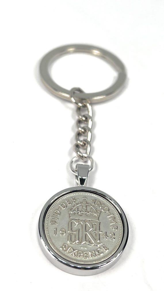 1942 83rd Birthday Keyring-Sixpence Keyring- Mum, Dad, Brother, Sister- 83rd Birthday-Coin Keyring, Sixpence Coin, 83rd Anniversary, 6d