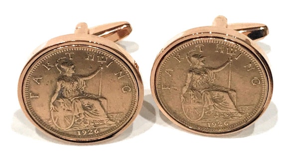 91st Birthday 1934 Gift Farthing Coin Cufflinks  91st Anniversary gifts for men gift - Thinking Of You,  R/G