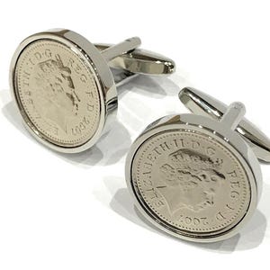 Sxpence for luck 1920 100th Brthday Cufflnks - 1920 genune sxpence con cufflnks 100th