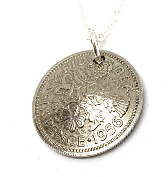 1956 Sixpence domed coin 69th birthday.  Original sixpence domed coin Great gift from 1956, 69th birthday 1956, 1956 69th birthday gift