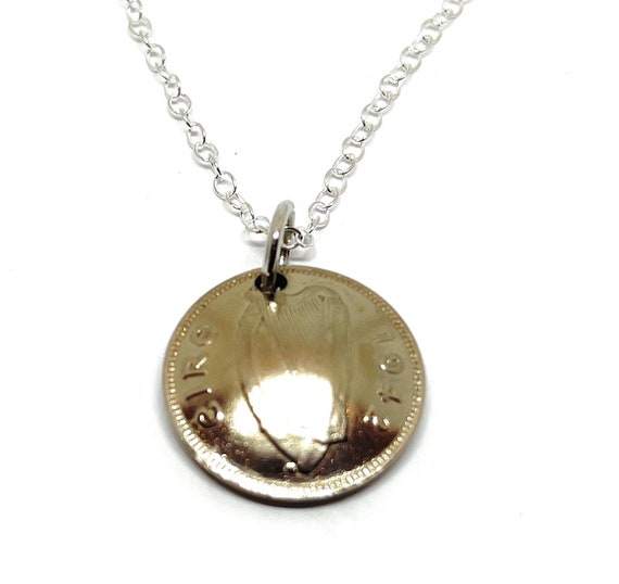 1942 Irish Threepence coin Domed 83rd Birthday plus a Sterling Silver 18in Chain Thinking Of You,  Special Friend, Mum, Dad, Loved One